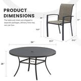 Vicllax 5/7/9 Pcs Outdoor Dining Set, Round Metal Table and Stackable Padded Chair