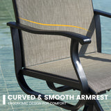 Vicllax 7 Pieces Outdoor Dining Set with Metal Rectangular Table and Premium Swivel Chair