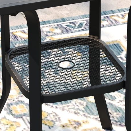 Vicllax 3/5 PCS Outdoor Bar Set, Patio Bar Textilene Chairs and Square Bar Table