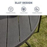 Vicllax Outdoor Dining Table Set of 4/8, Plastic Round Table 41.7" / 56.3" with Swivel Dining Chairs