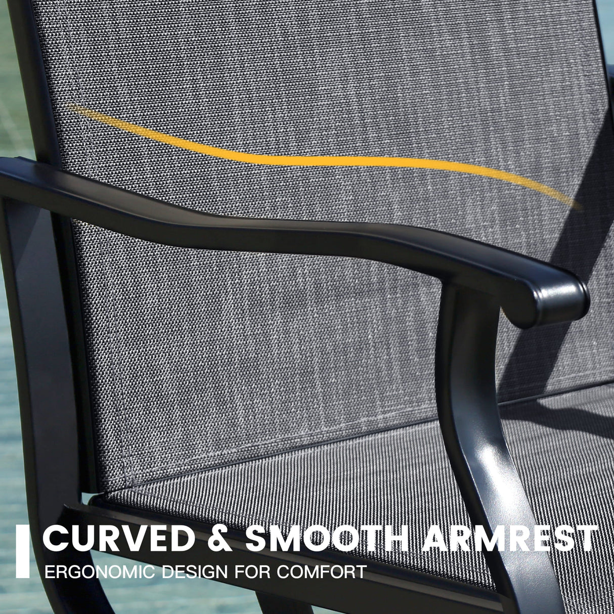 Vicllax 7/9 Pieces Outdoor Dining Set with Black Metal Rectangular Table and Textilene Swivel Chair