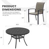 Vicllax 5/7/9 Pcs Outdoor Dining Set, Round Metal Table and Stackable Padded Chair