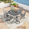 Vicllax 7 Pieces Outdoor Dining Set with 53" Round Dining Table and Swivel Chairs