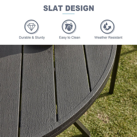 Vicllax Mesa de comedor para patio al aire libre para 4 personas, mesa cuadrada de metal con almacenamiento 