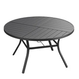 Vicllax Round Patio Dining Table for 4/6/8, Outdoor Large Metal Table