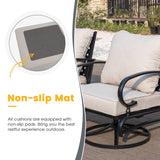 Vicllax 4-Piece Outdoor Patio Conversation Sofa Set With Metal Rectangular Fire Pit Table