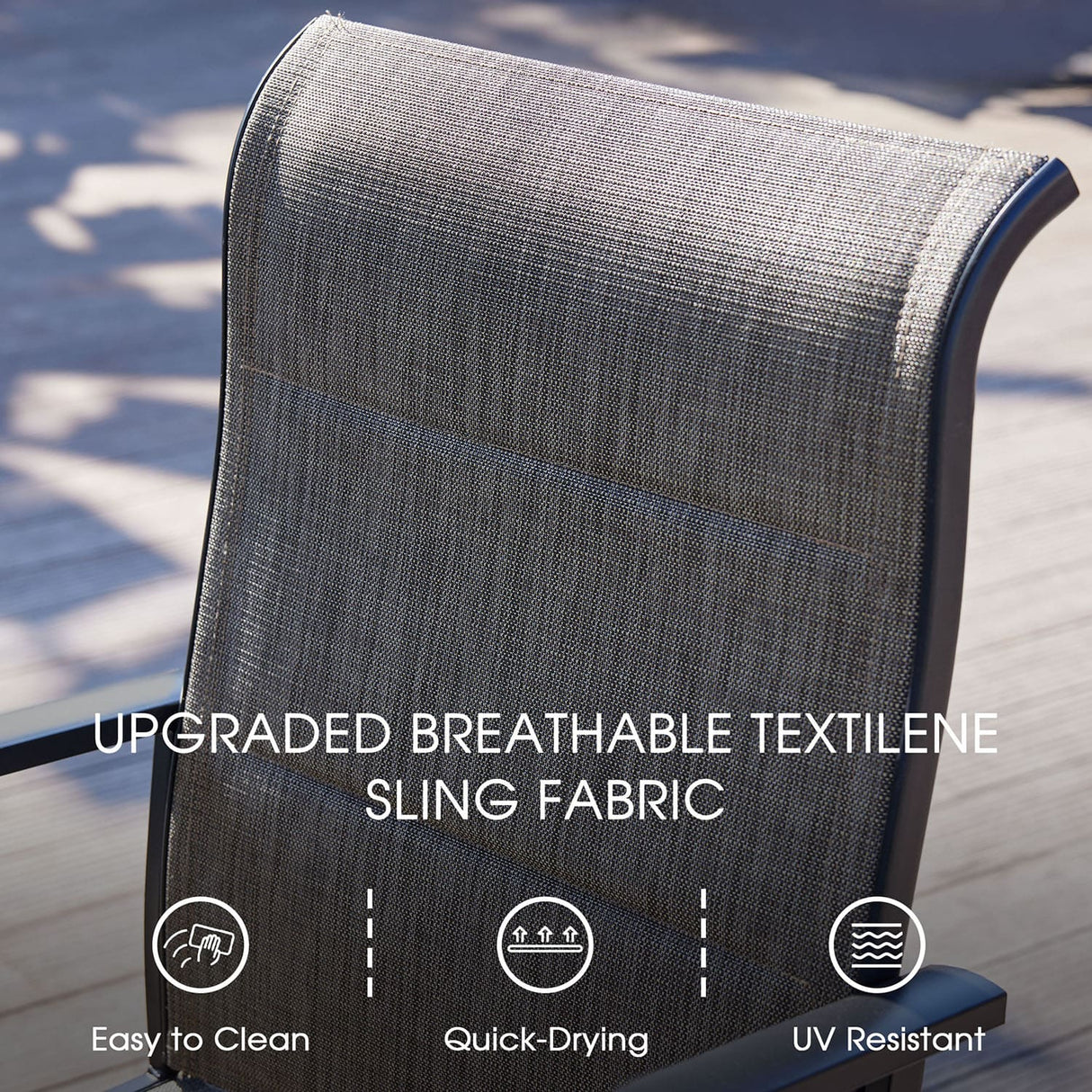 Vicllax 9 Pieces Outdoor Dining Set with 60" Round Dining Table and Premium Swivel Chairs