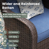 Vicllax Patio Wicker Oasis Lounge Set, Cushioned Sofa Swivel Chairs and Ottomans