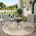 Vicllax 3-Piece Patio Bistro Set, Outdoor Swivel Chairs and Metal Round Table