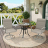 Vicllax 3-Piece Patio Bistro Set, Outdoor Swivel Chairs and Metal Round Table