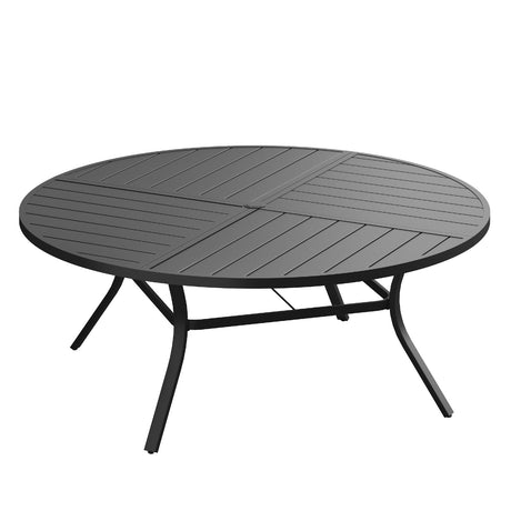 Vicllax Round Patio Dining Table for 4/6/8, Outdoor Large Metal Table