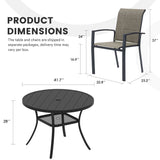Vicllax 5/7/9 Pcs Outdoor Dining Set, Round Metal Table and Stackable Padded Chair