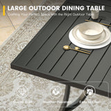 Vicllax 9 Pieces Outdoor Dining Set with 59" Square Dining Table and Swivel Chairs