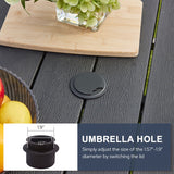 Vicllax Outdoor 38.6“ Plastic Dining Table Set of 4, Plastic Square Table with Swivel Dining Chairs