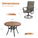 Vicllax 5/7 Pieces Patio Dining Set with Round Dining Table and Swivel Chairs