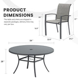 Vicllax 5/7/9 Pcs Outdoor Dining Set, Round Metal Table and Stackable Padded Chair
