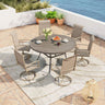 Vicllax 7 Pieces Outdoor Dining Set with 53" Round Dining Table and Swivel Chairs