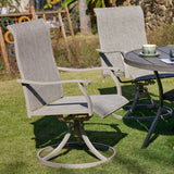 Vicllax 7 Pieces Outdoor Dining Set with 48" Round Dining Table and Swivel Chairs