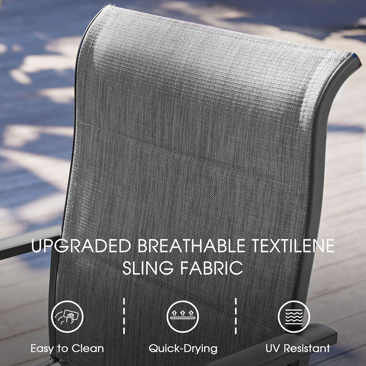 Vicllax 7 Pieces Outdoor Dining Set with Metal Rectangular Table and Swivel Chair