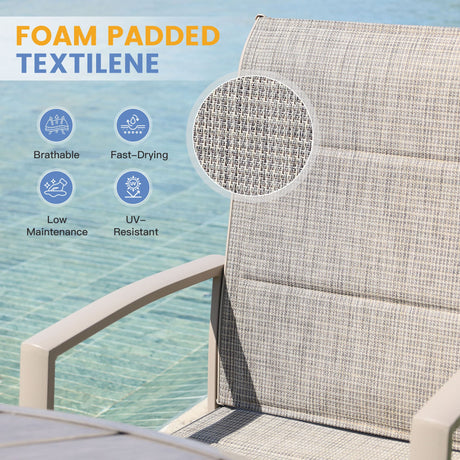 Sillas de comedor Vicllax de textileno para exterior con asiento acolchado de algodón