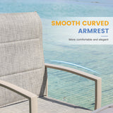 Vicllax 7/9 Pieces Outdoor Dining Set, Metal Round Dining Table and Premium Paddad Swivel Chairs