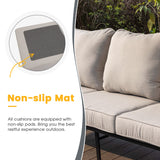 Vicllax Patio Conversation Set with Cushioned Sofa Chairs, Ottomans and Coffee Table