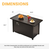 Vicllax 45 Inch Propane Fire Pit Table, Outdoor 50,000 BTU Steel Gas Fire Pit