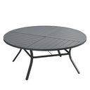 Vicllax Mesa redonda para patio de 42" con estante de almacenamiento y orificio para sombrilla ajustable 