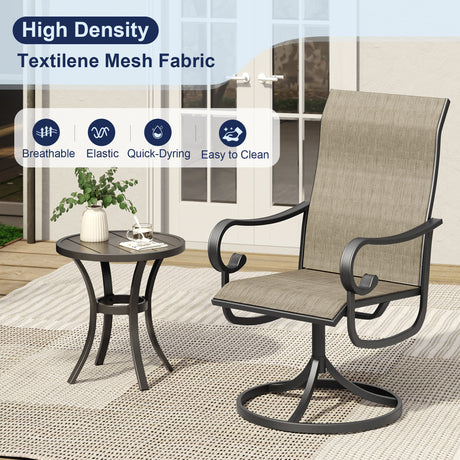 Vicllax 5/7 Pieces Patio Dining Set with Round Dining Table and Swivel Chairs