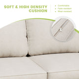Vicllax 3/5 Pcs Garden Sofa Set, Wicker Outdoor Conversation Set with Sofa Chairs and Ottomans