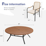 Vicllax 11 PCS Patio Dining Table Set, 63" Round Metal Table and Solana Stackable Chair