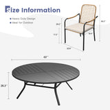 Vicllax 11 PCS Patio Dining Table Set, 63" Round Metal Table and Solana Stackable Chair