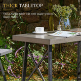 Vicllax Bar Table Set for 2, 3 Pcs Wooden-Like Table and Stools with Backrest and armrests, for Nook Balcony