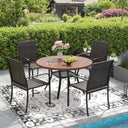 Vicllax 5 Pieces Outdoor Dining Set,  40.6" Outdoor Round dining Table and 4 Stackable Metal Armchairs