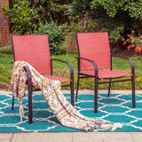 Vicllax 9 Pieces Outdoor Dining Set with 59" Square Dining Table and Stackable Chair