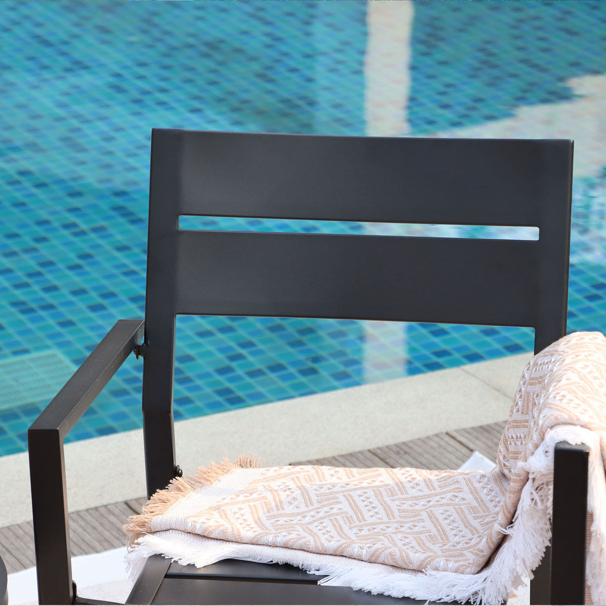 Vicllax Outdoor Patio Dining Chairs Stackable Metal Chairs