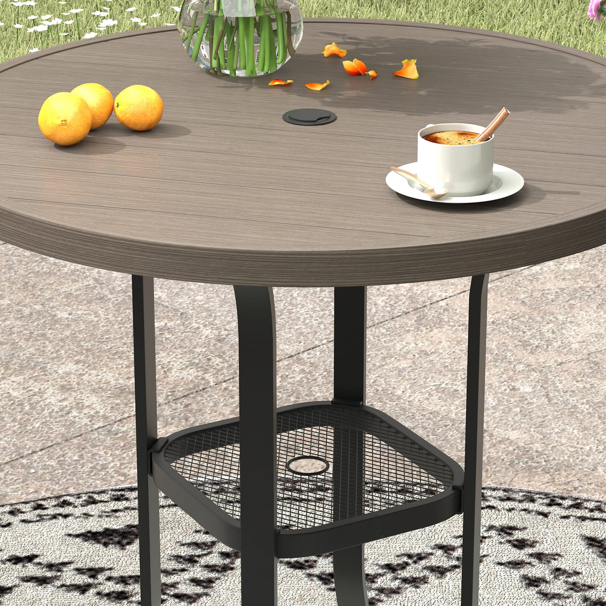 Vicllax 3/5 PCS Outdoor Bar Set, Patio High Bar Chairs and Round Bar Table