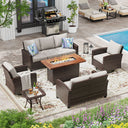 Vicllax Versatile Wicker Patio Set: 5 Pieces with Fire Table