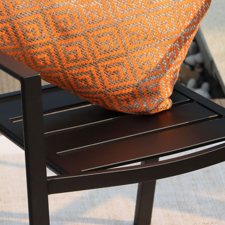 Vicllax Sillas de comedor apilables de metal negro para patio al aire libre