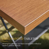 Vicllax Bar Table Set for 2, 3 Pcs Wooden-Like Table and Stools with Backrest and armrests, for Nook Balcony