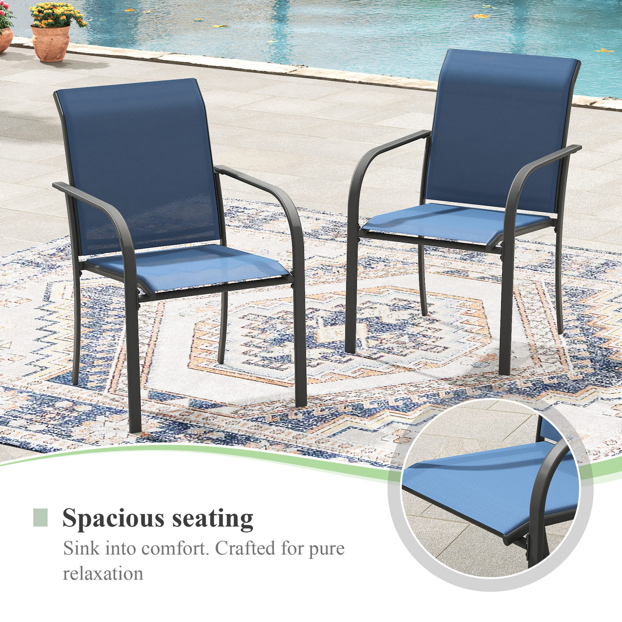 VICLLAX 11-Pcs Outdoor Dining Set, 63” Round Metal Table with Umbrella Hole & 10 Stackable  Chairs