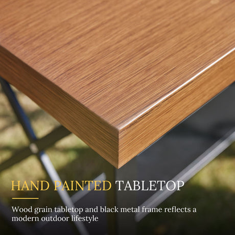 Vicllax Bar Table Set for 2, 3 Pcs Wooden-Like Table and Stools with Backrest and armrests, for Nook Balcony