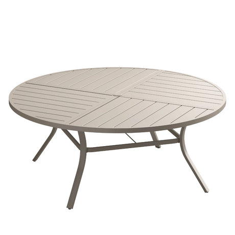 Vicllax Round Patio Dining Table for 4/6/8, Outdoor Large Metal Table