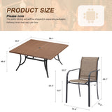 Vicllax 9 Pieces Outdoor Dining Set with 59" Square Dining Table and Stackable Chair