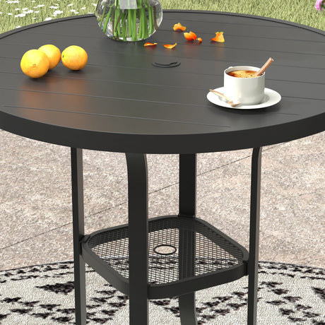 Vicllax 3/5 PCS Outdoor Bar Set, Patio High Bar Chairs and Round Bar Table