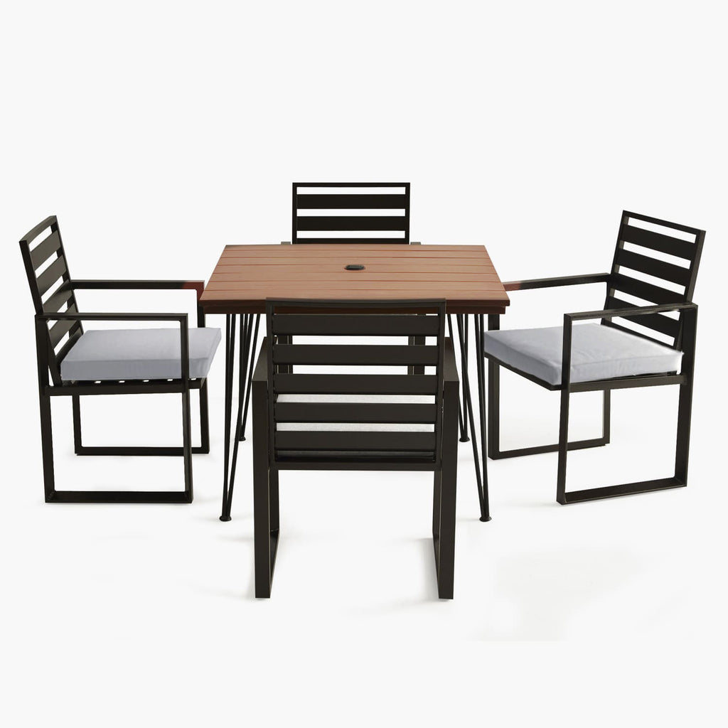 outdoor dining set patio dining table for 4 6 and metal chairs with cushion