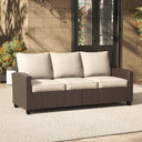 Vicllax Wicker Outdoor Conversation Sofa, Love Seat Glider, Chairs and Ottomans