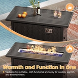 Vicllax 45 Inch Propane Fire Pit Table, Outdoor 50,000 BTU Steel Gas Fire Pit