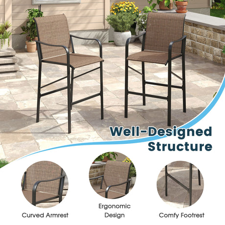 Vicllax 3/5 PCS Outdoor Bar Set, Patio High Bar Chairs and Round Bar Table