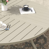 Vicllax 50" Patio Round Dining Table Set of 6, Metal Dining Table and Swivel Dining Chairs